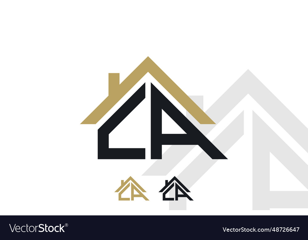 Letter ca logo design with house concept