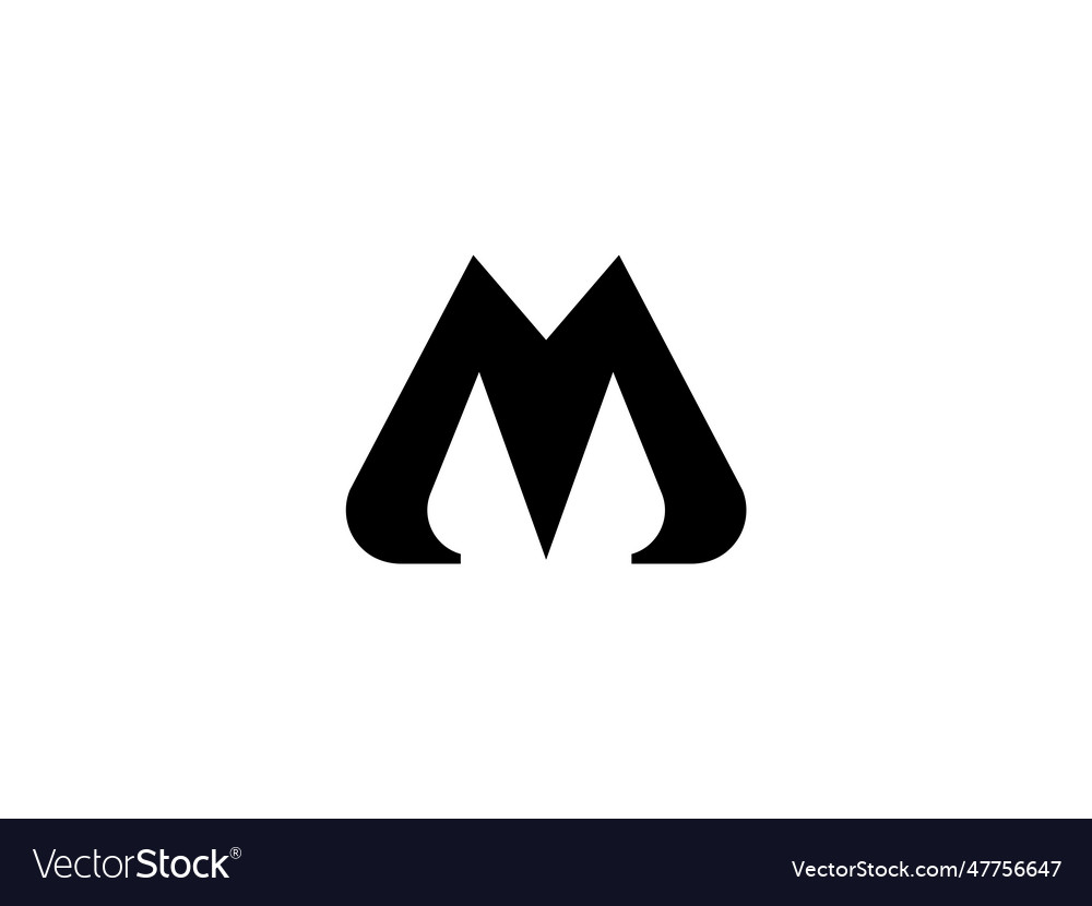 Modern monogram letter m logo design Royalty Free Vector