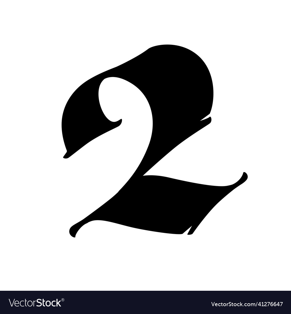 Numbers are in the gothic style symbols isolated