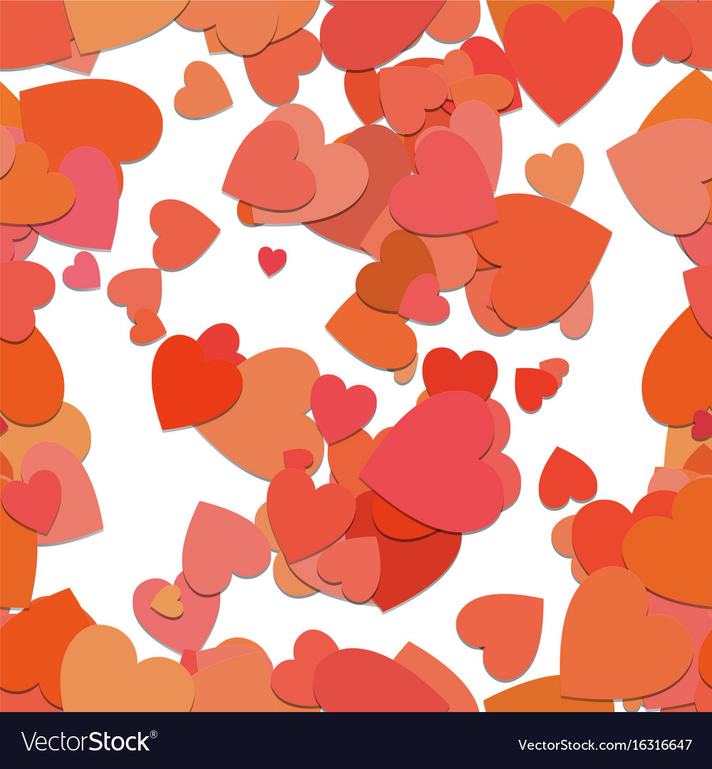 Seamless random heart background pattern - design