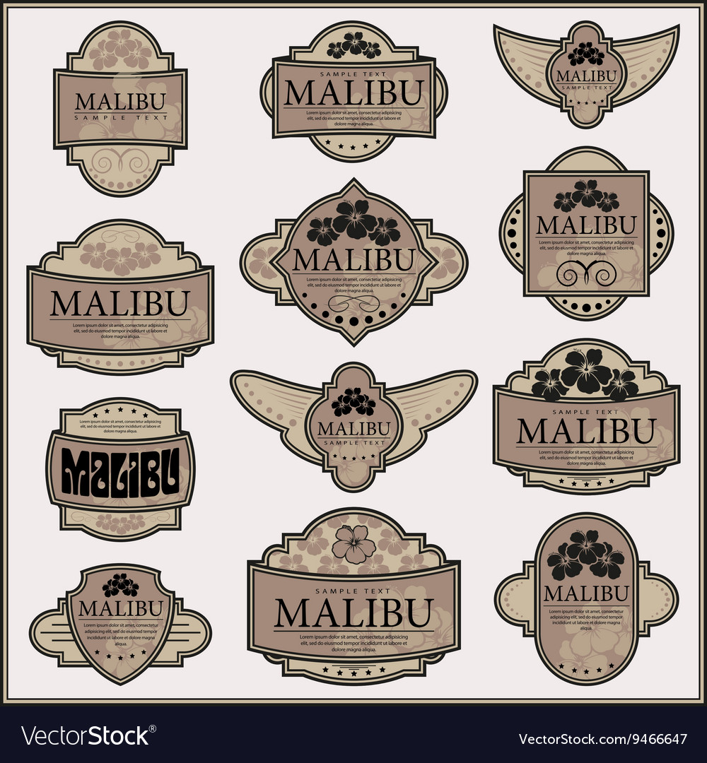 Set of ornate labels