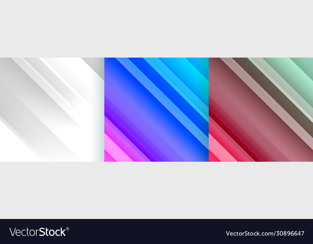 Shiny abstract backgrounds set with diagonal lines