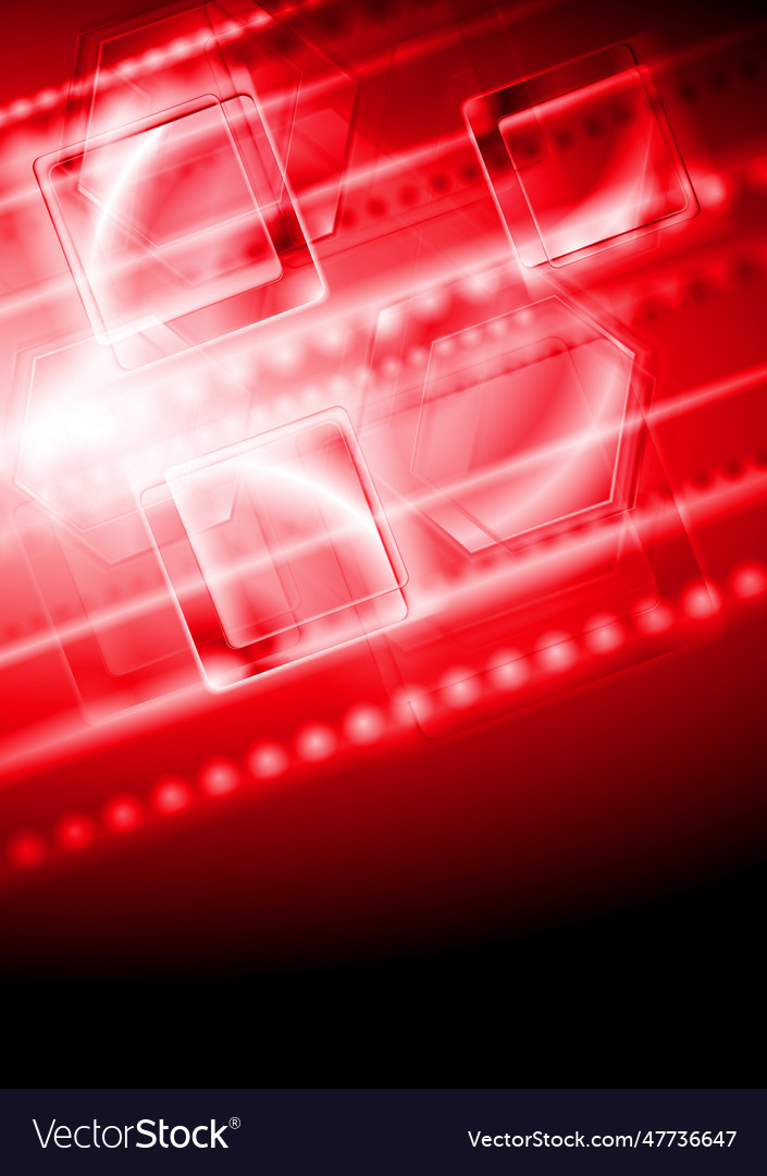 Shiny red tech background vector image Shiny red tech background
