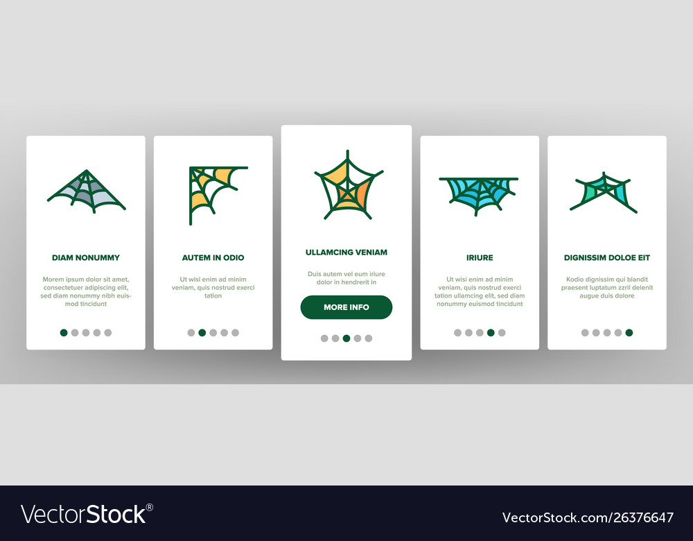 Spider web cobweb onboarding vector image Spider web cobweb onboarding
