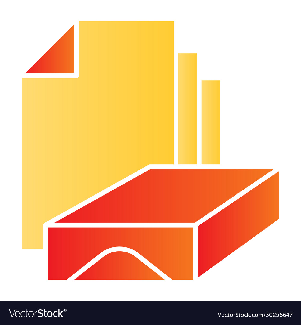 Stack paper flat icon box and sheets symbol vector image Stack paper flat icon box and sheets symbol