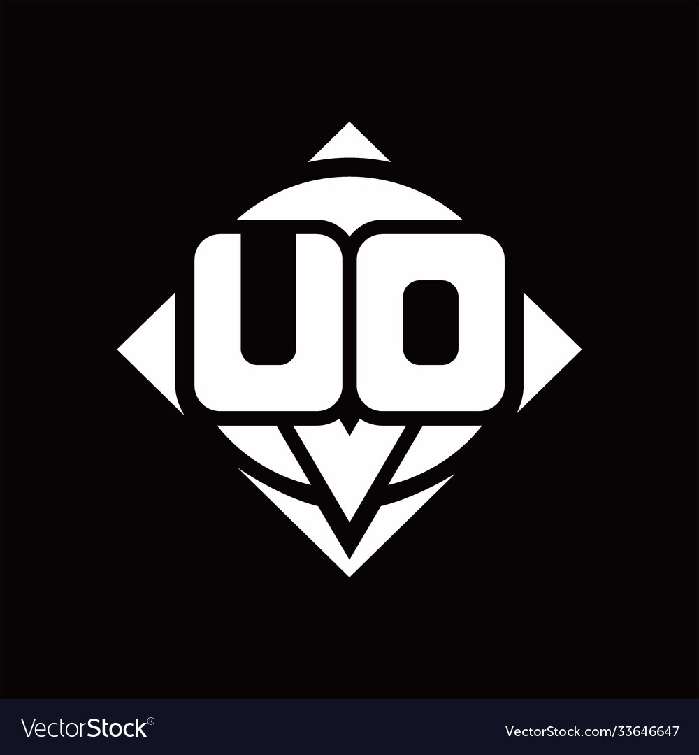 Ud logo monogram with circle shape and square