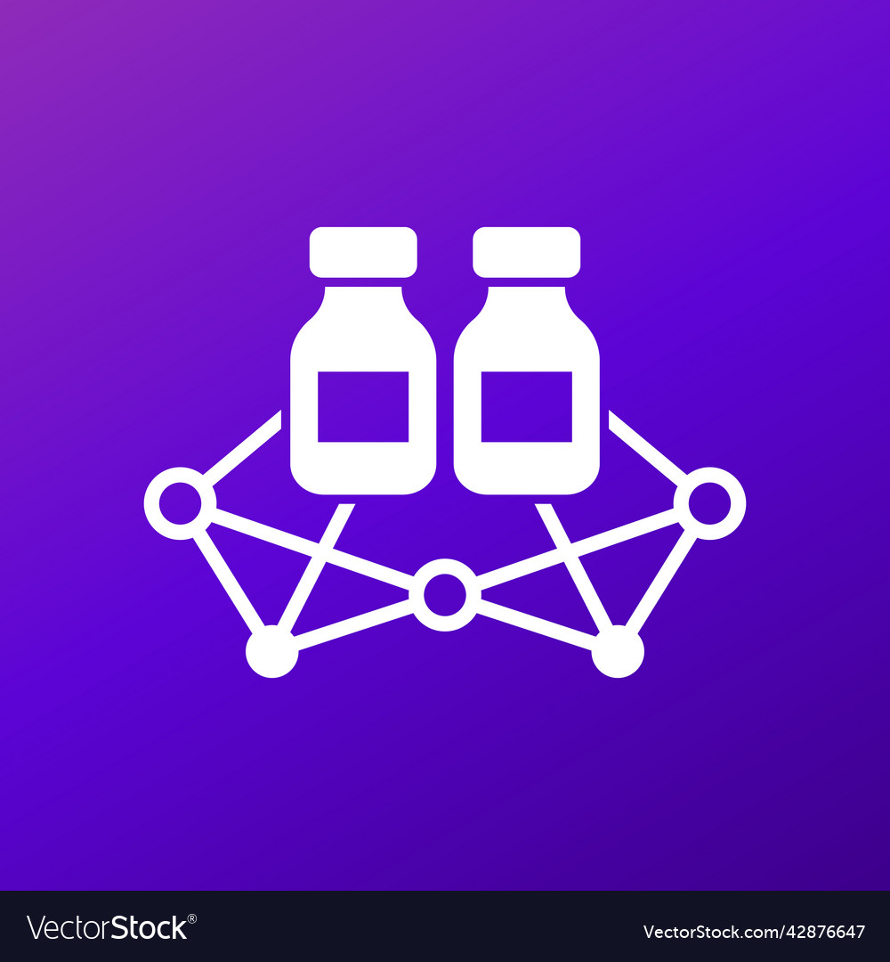 Vaccine distribution and delivery icon for web