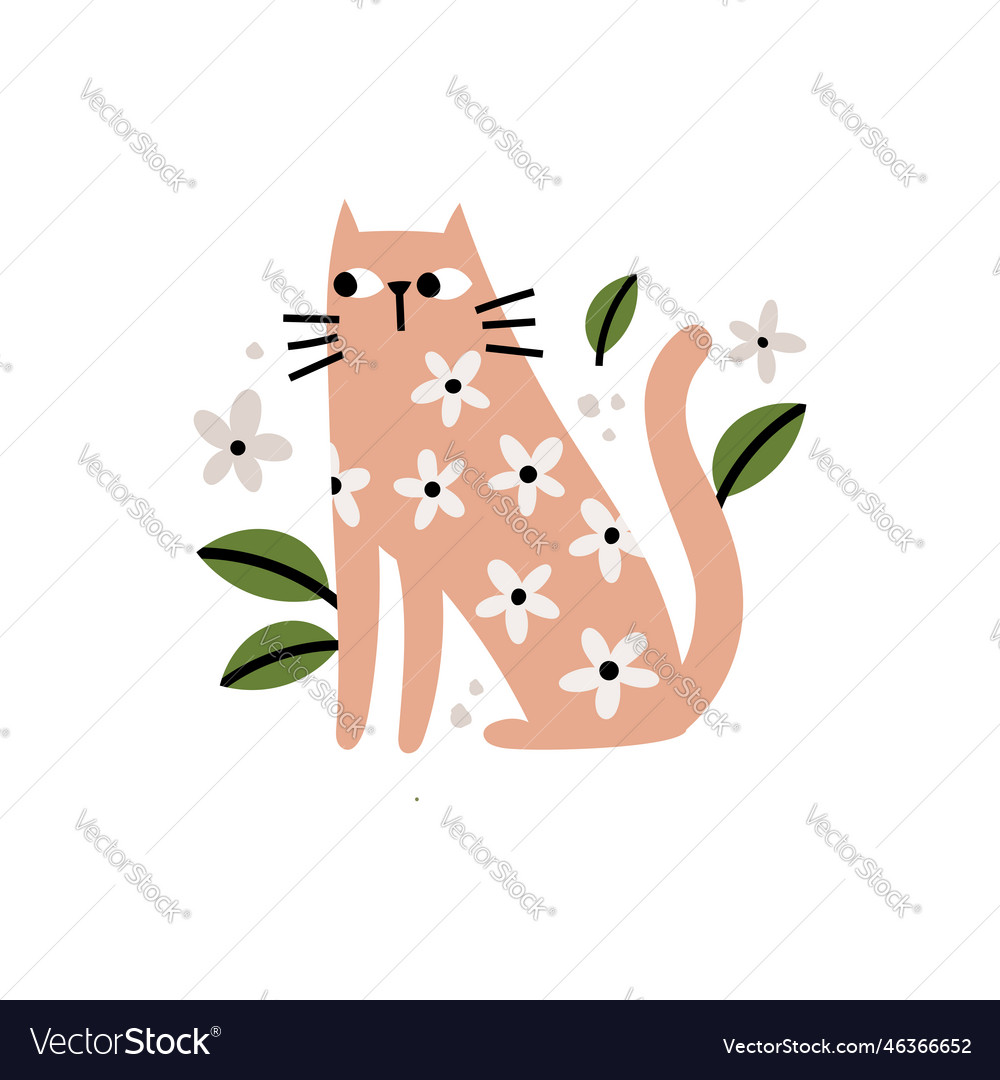 A cute beige cat Royalty Free Vector Image - VectorStock