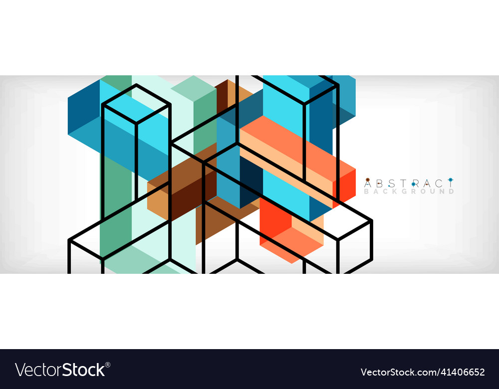 Abstract background 3d cubes cubic elements vector image Abstract background 3d cubes cubic elements