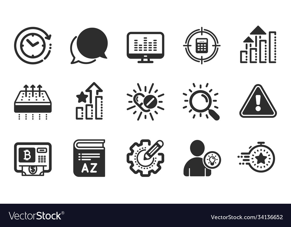 Bitcoin atm search and ranking stars icons set