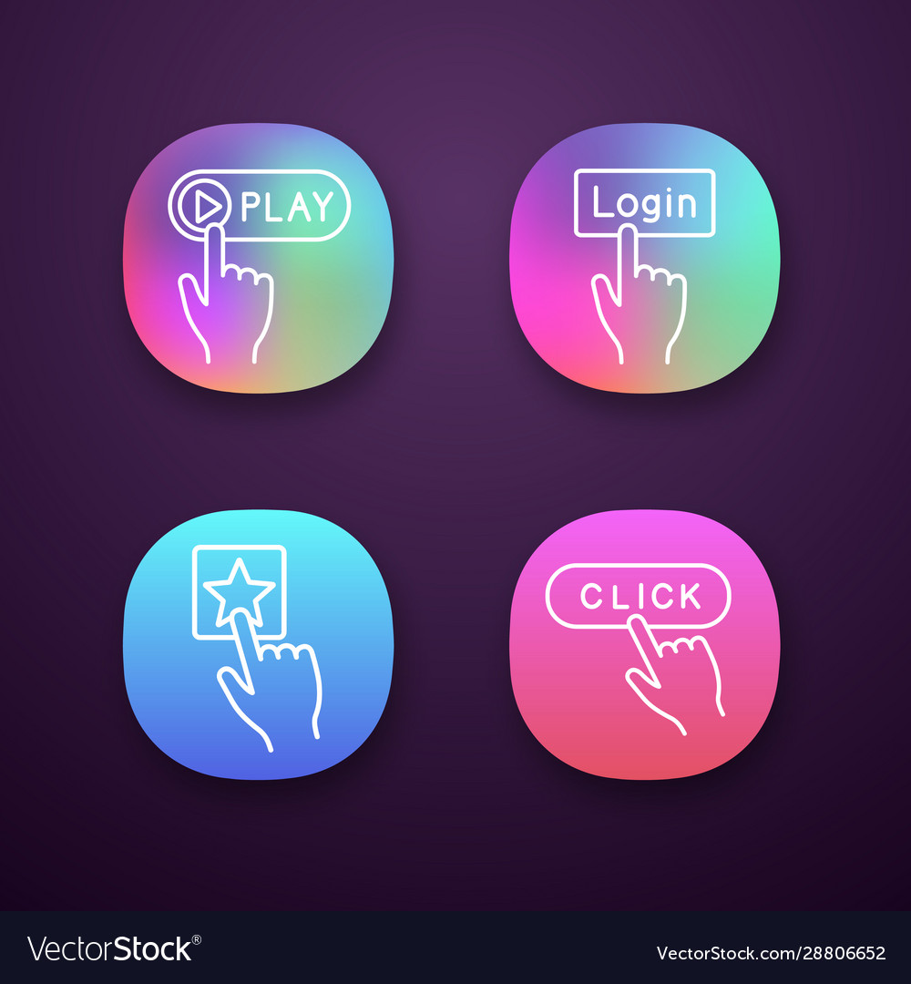 Click app icons set vector image Click app icons set