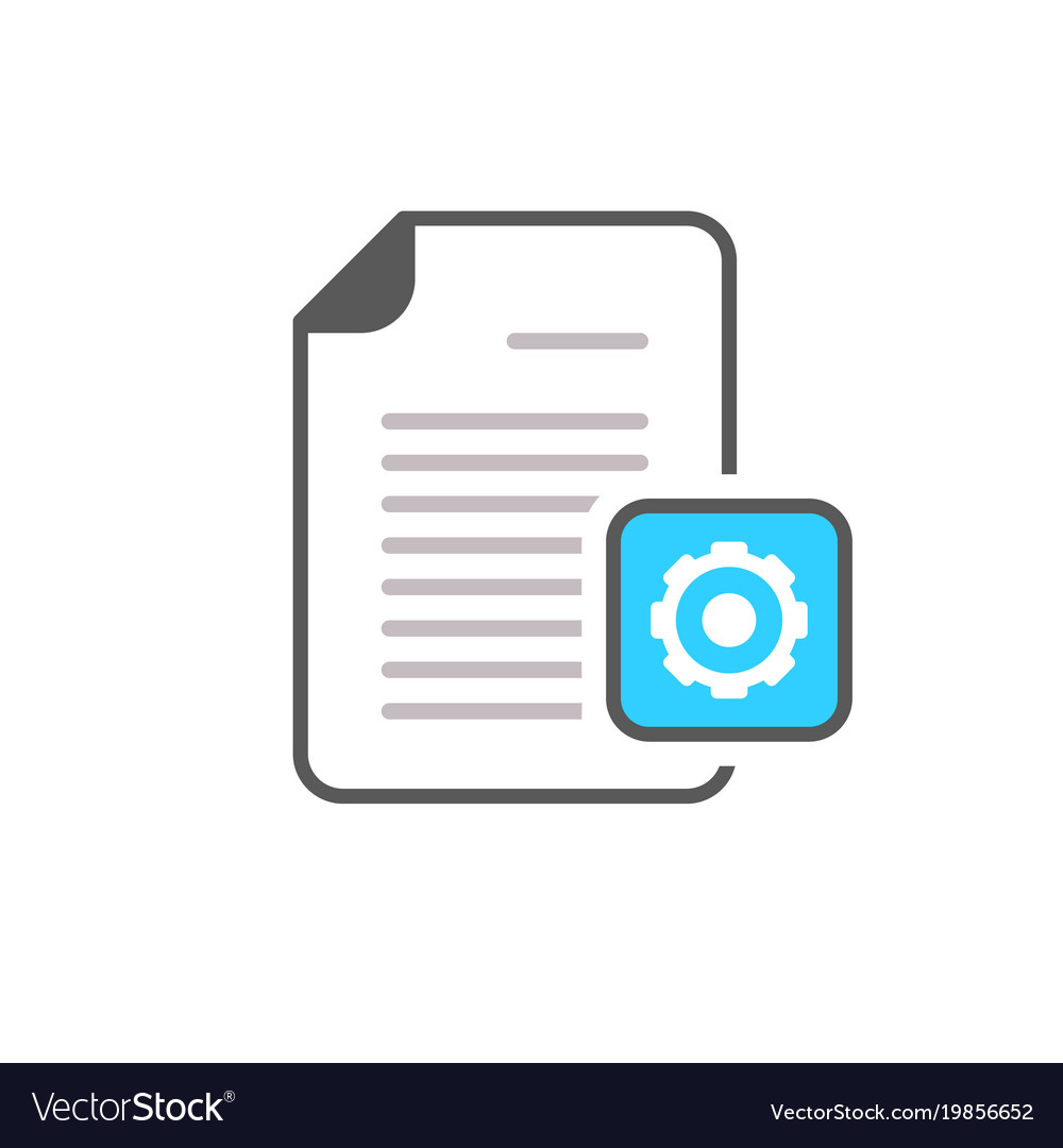 Cog document file gear optimise page settings icon