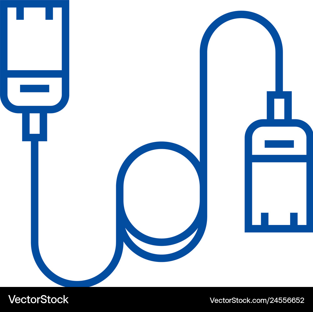 Computer cableethernet line icon concept Vector Image