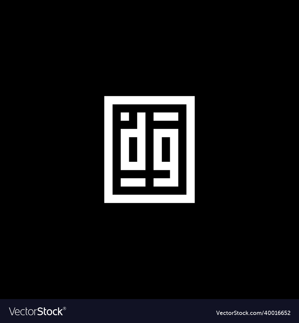 Dg initial logo with square rectangular shape