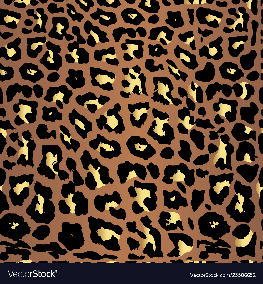 Gold Leopard Print Seamless Pattern