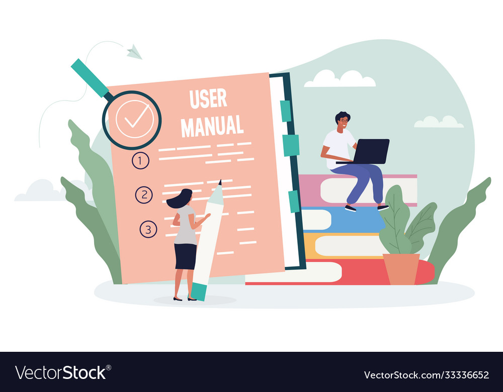 Instructions for use with user manual vector image Instructions for use with user manual
