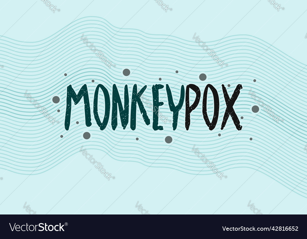 Monkeypox typography text design with virus