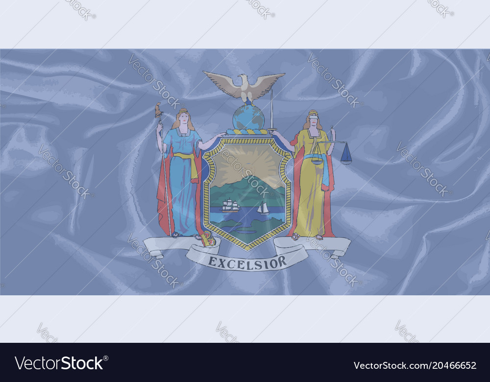 New york state silk flag Royalty Free Vector Image