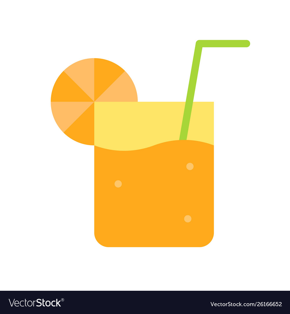Orange juice tropical related flat style icon