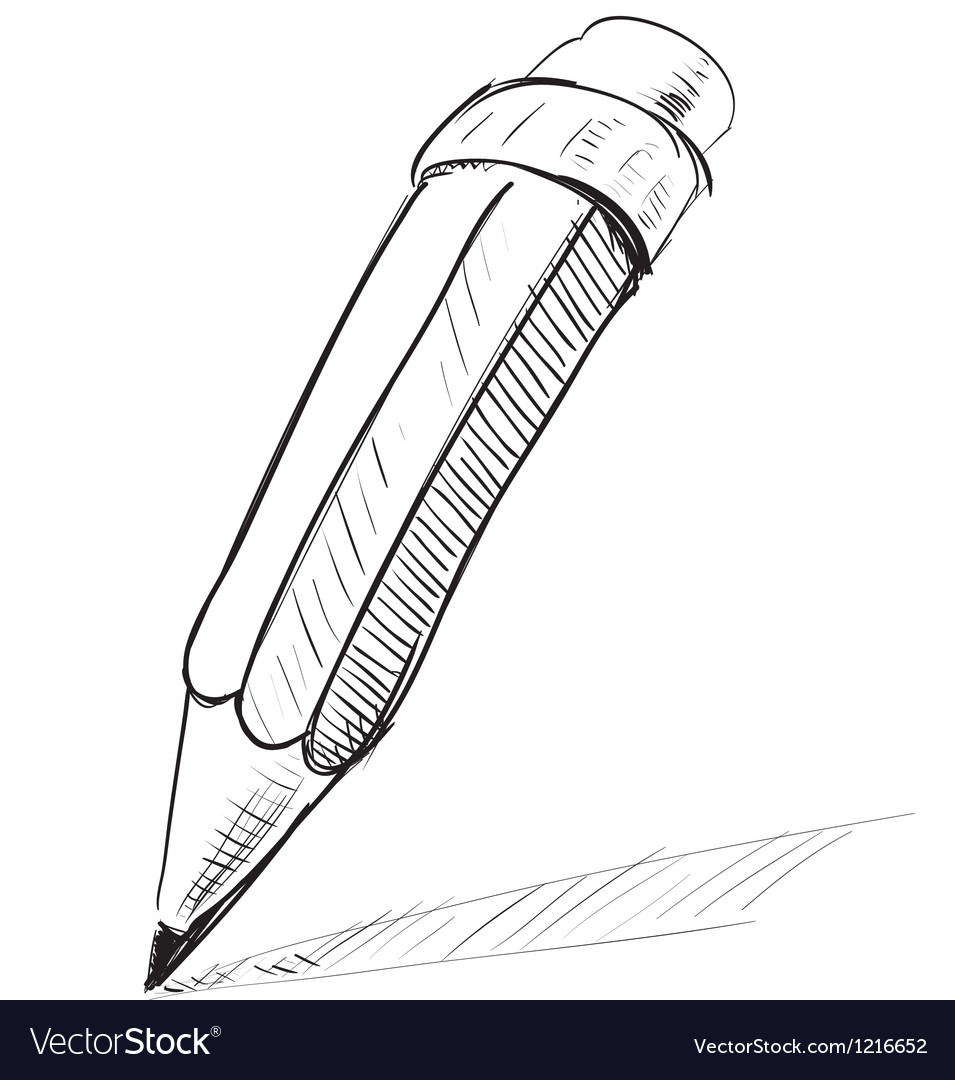 Pencil Sketch Cartoon Royalty Free Vector Image