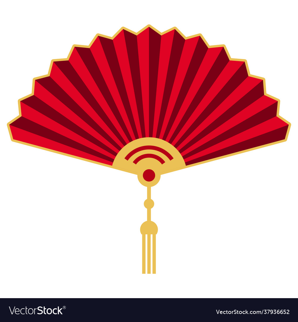 Red fan decorative oriental