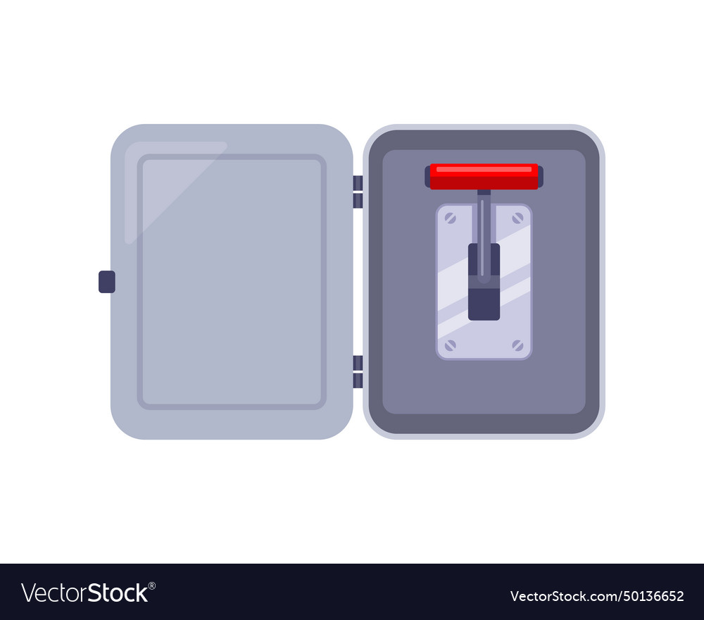 Red iron switch in the cabinet Royalty Free Vector Image