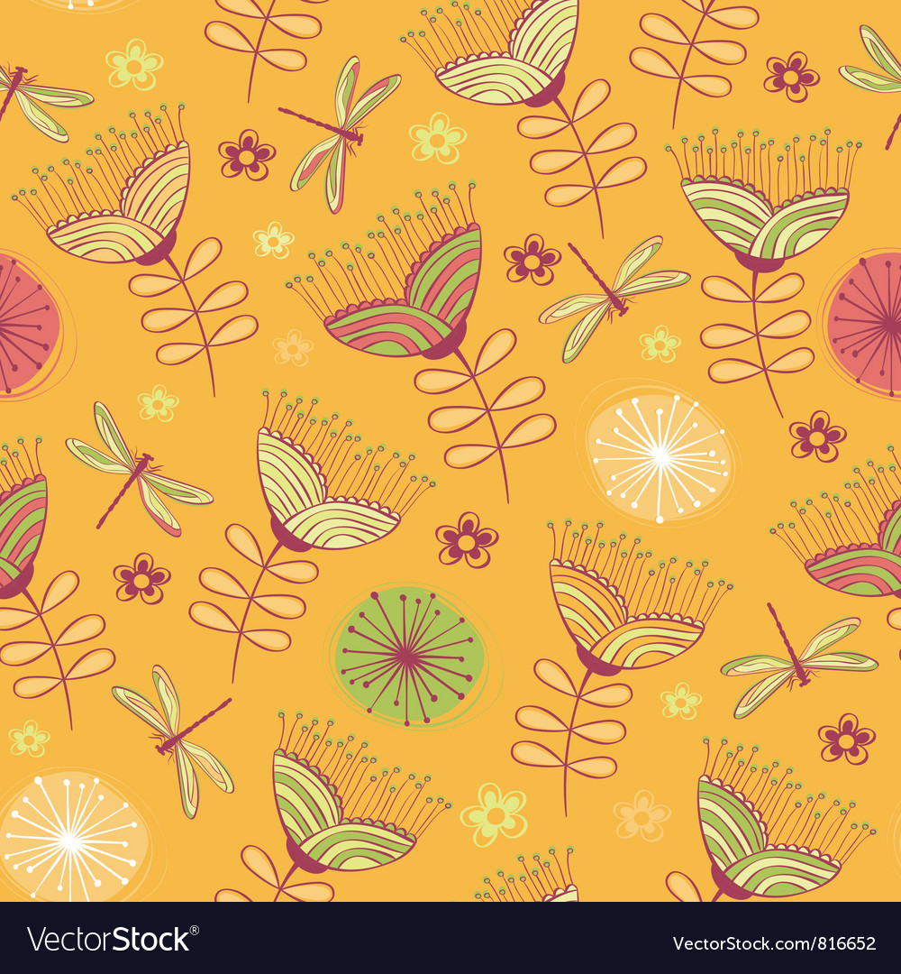 Seamless vintage flower pattern background Vector Image