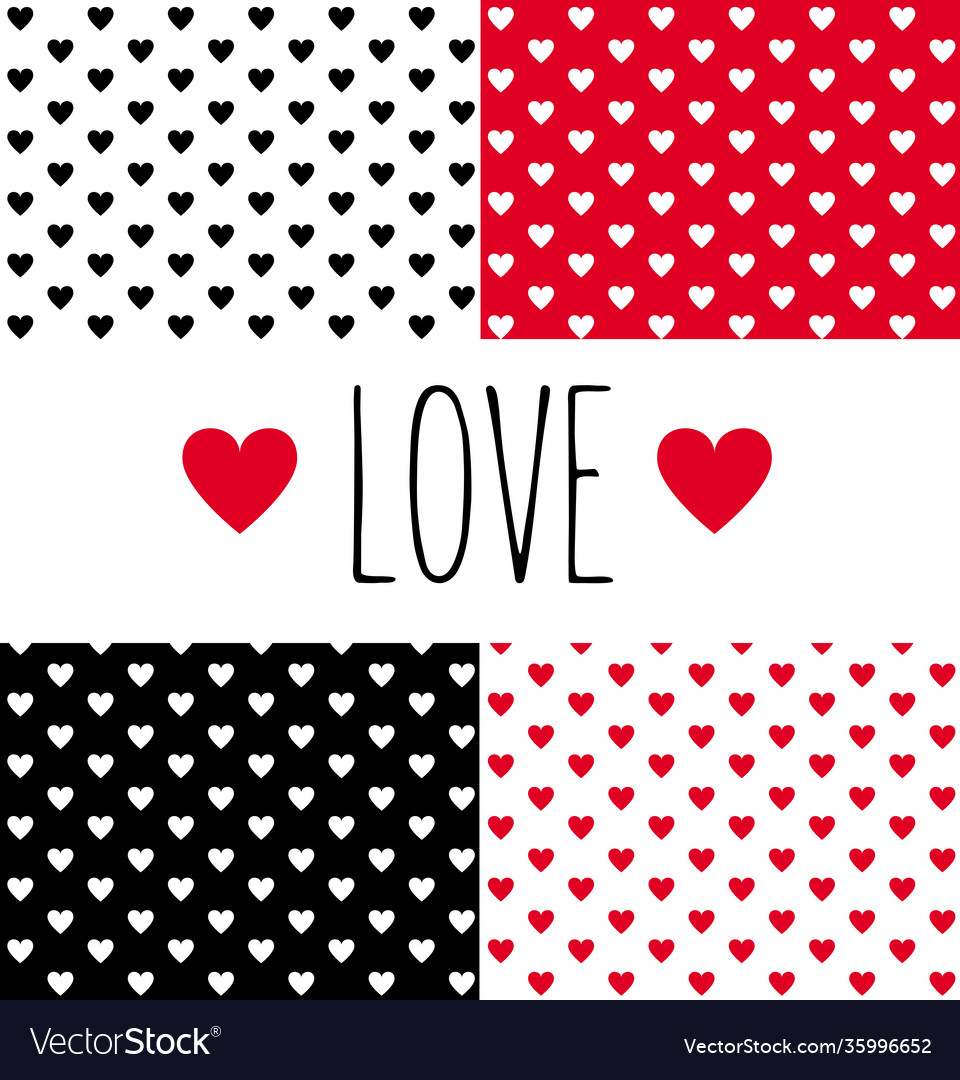 Set patterns with hearts