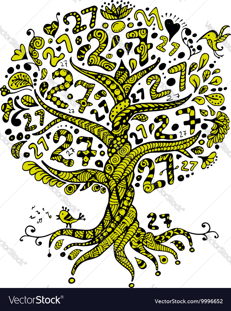 Tree 27 with roots entangle for your design