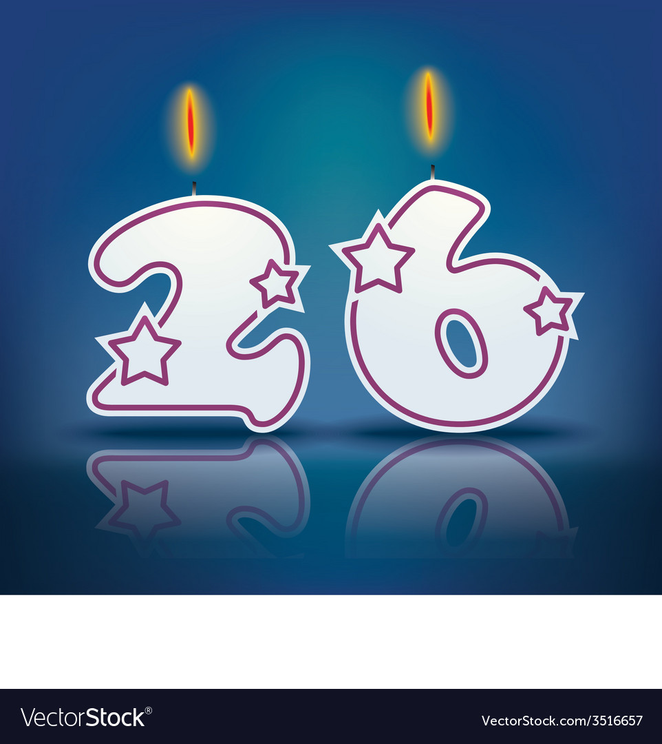 Birthday Candle Number 26 Royalty Free Vector Image