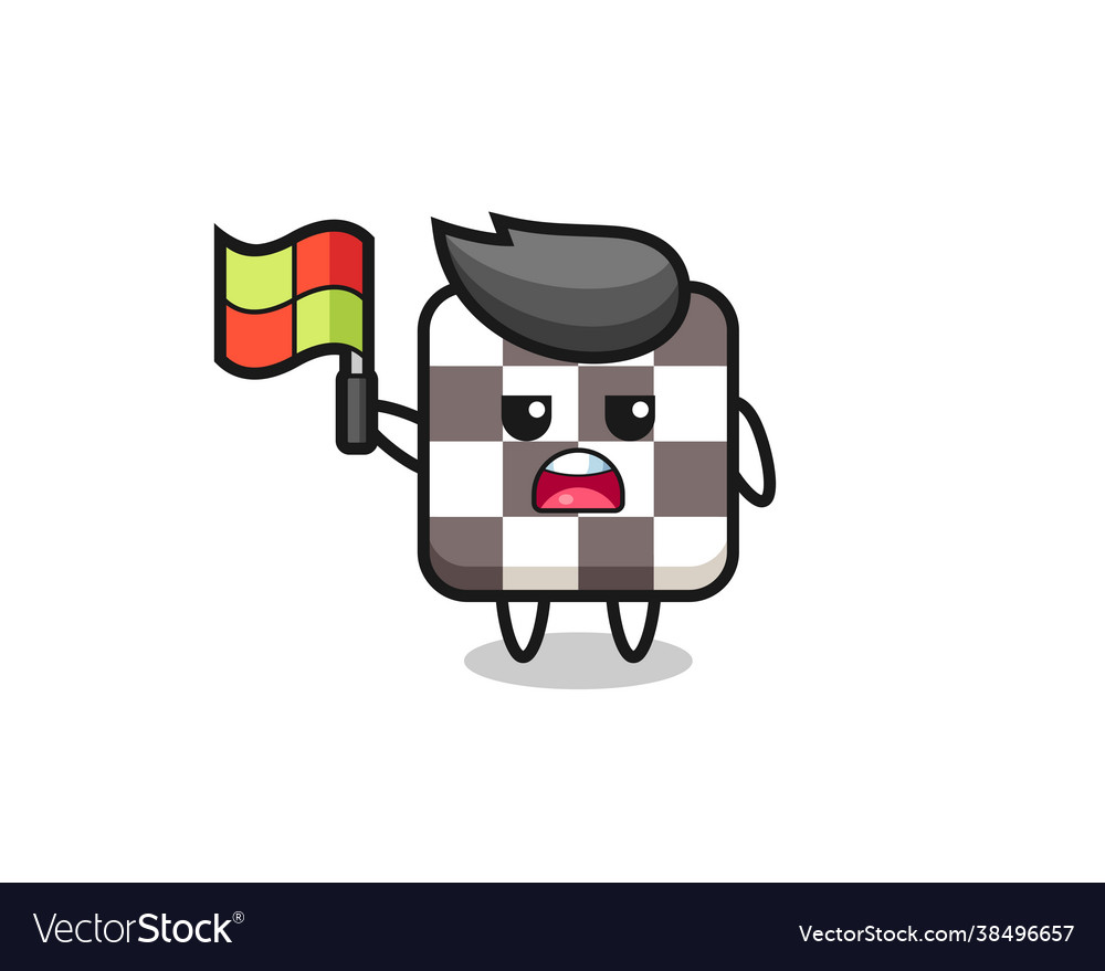 Chess board character as line judge putting vector image Chess board character as line judge putting