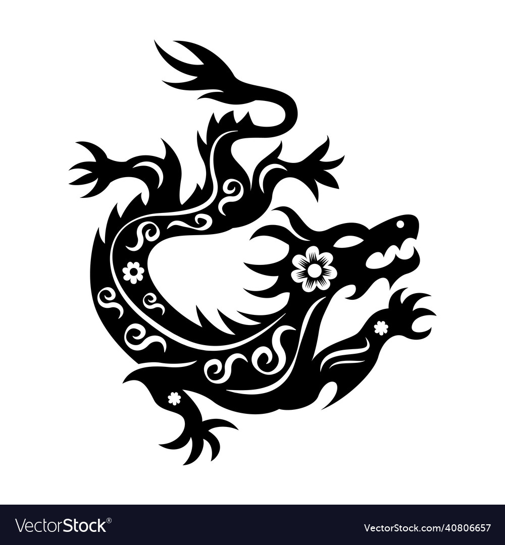 Chinese zodiac dragon composition Royalty Free Vector Image