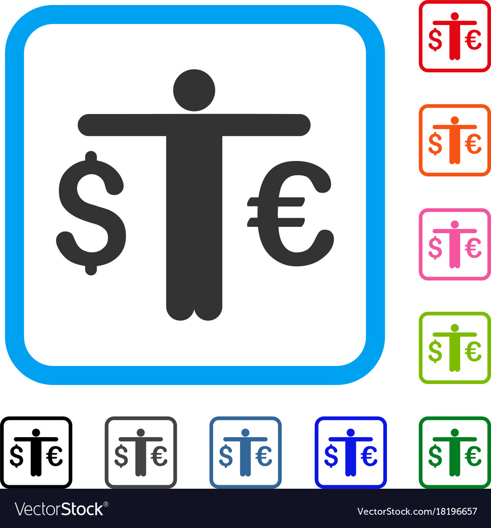 Currency trader framed icon