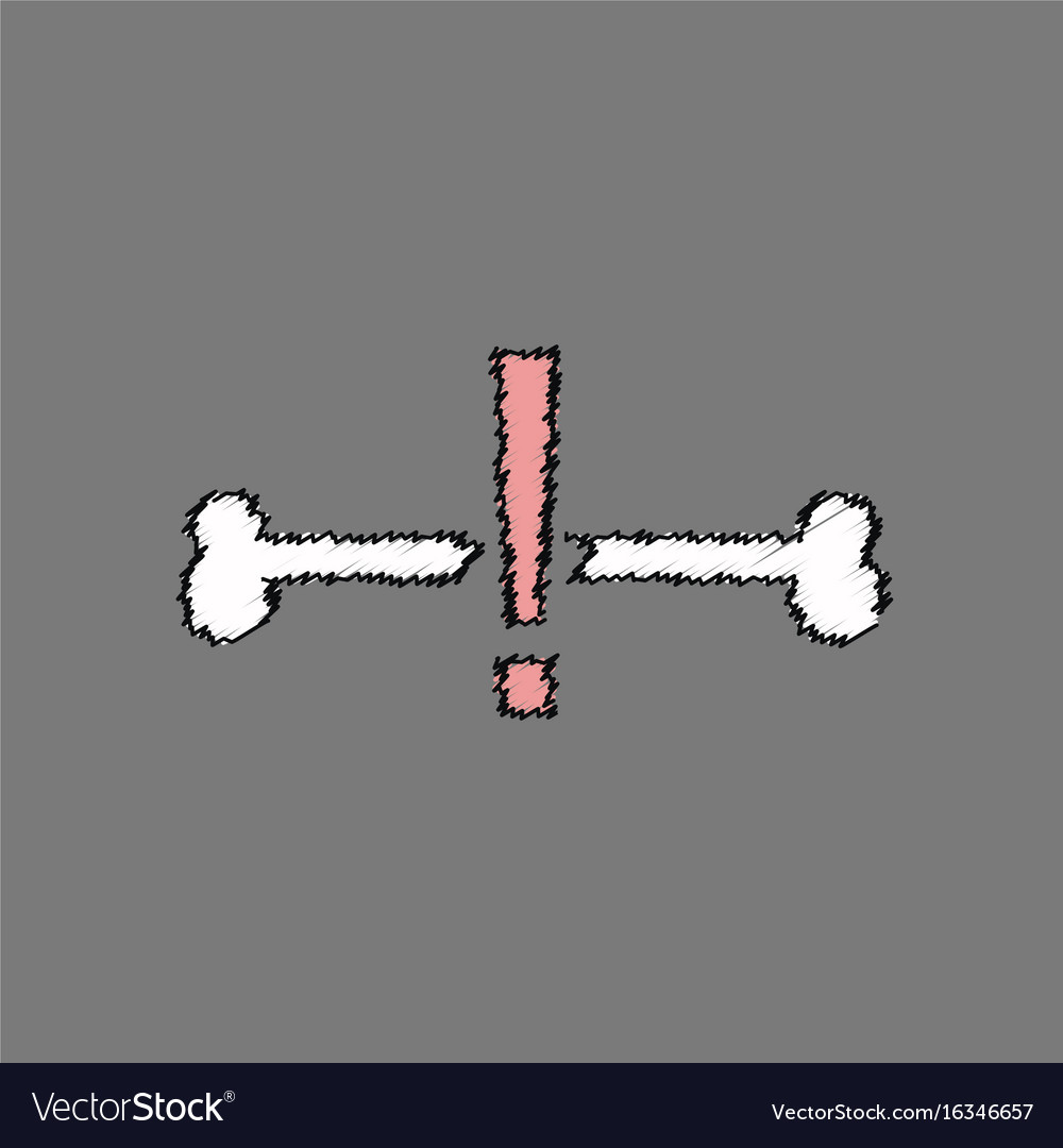 Flat shading style icon broken bone