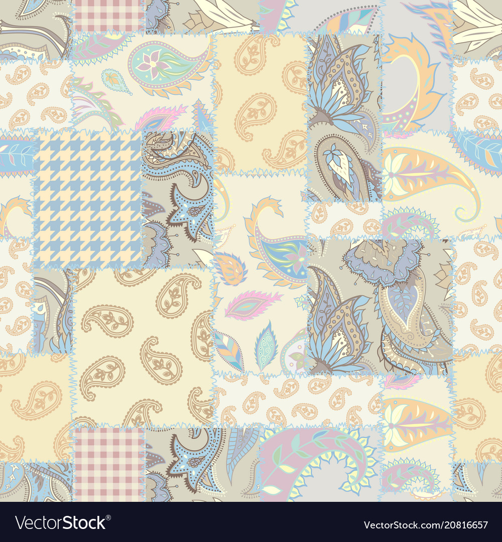Geometric patchwork pattern of a squares vector image Geometric patchwork pattern of a squares