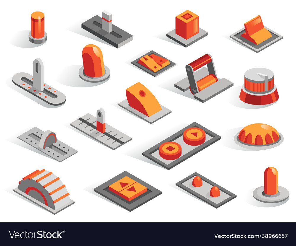 Isometric Button & Control Set