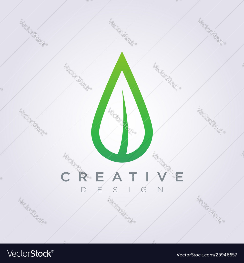 Blatt Wassertropfen Design Clipart Symbol Logo