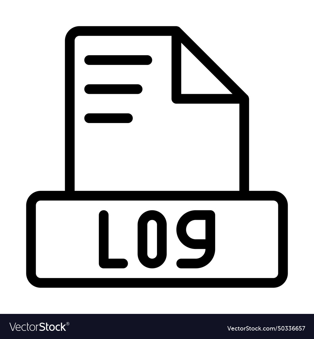 Log file icon outline extension icons vector image Log file icon outline extension icons