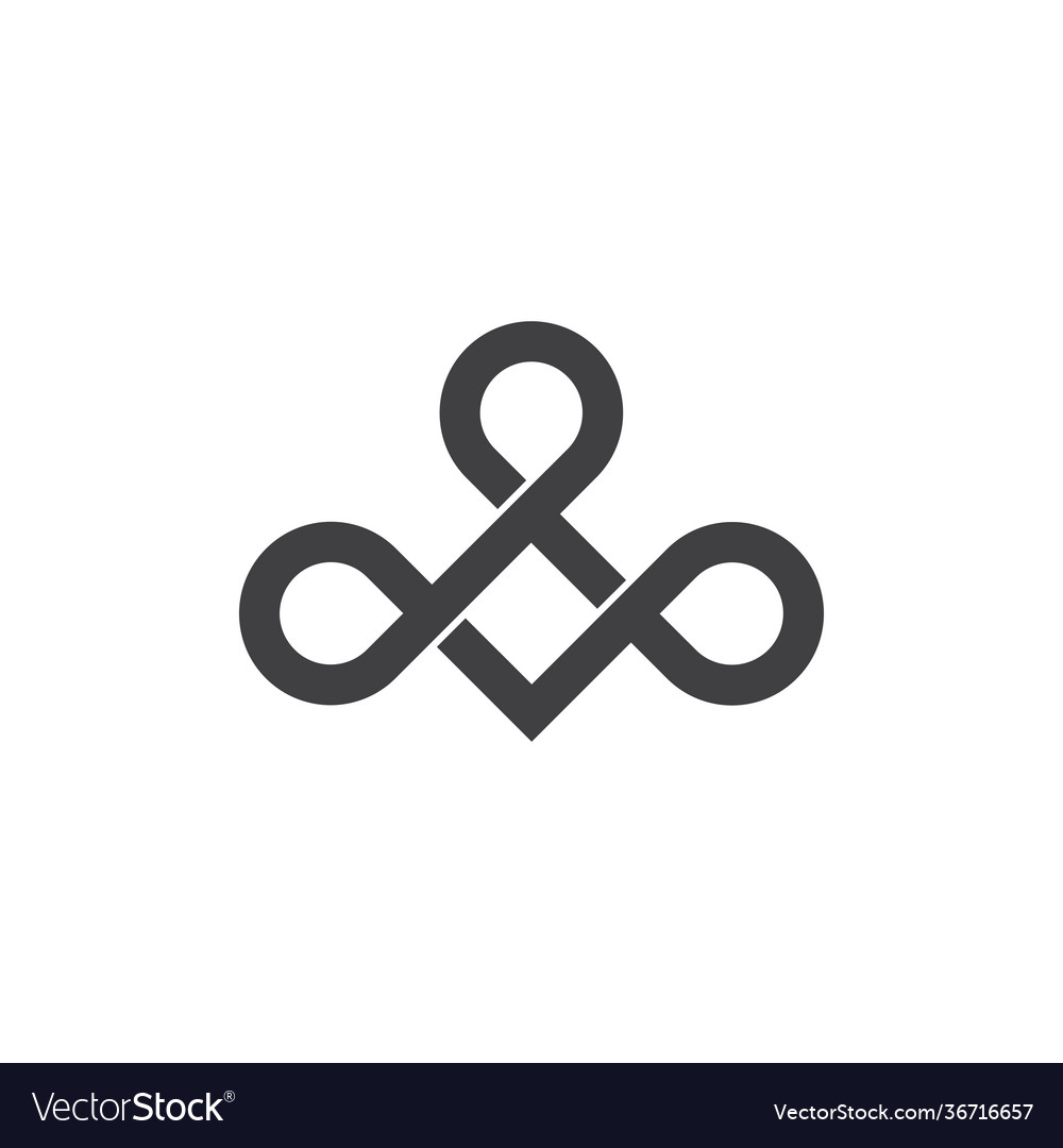 Loop linked infinity line logo vector image Loop linked infinity line logo