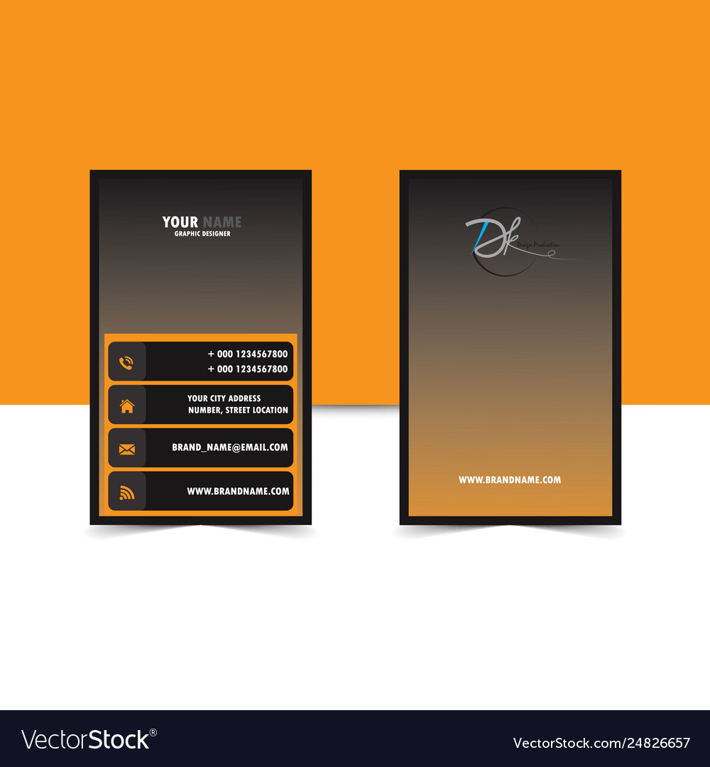 Modern orange business card Royalty Free Vector Image