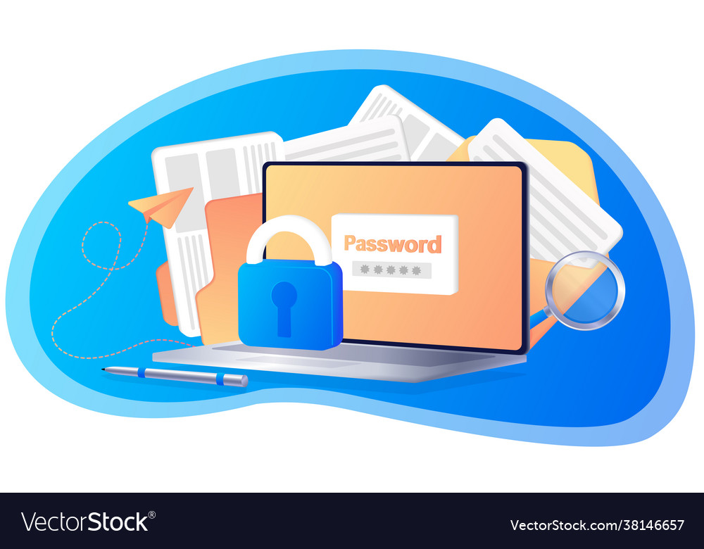 Password secure login vector image Password secure login