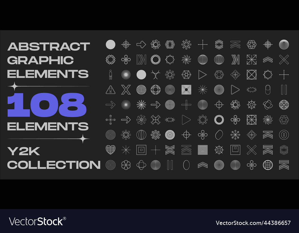 Retro futuristic elements for design large set Vector Image Retro futuristic elements for design large set