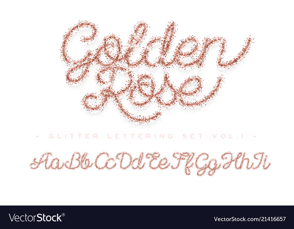 Rose Gold Glitter Lettering Set