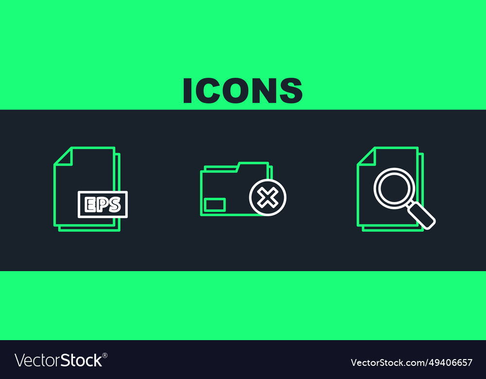 Set line document with search eps file vector image Set line document with search eps file