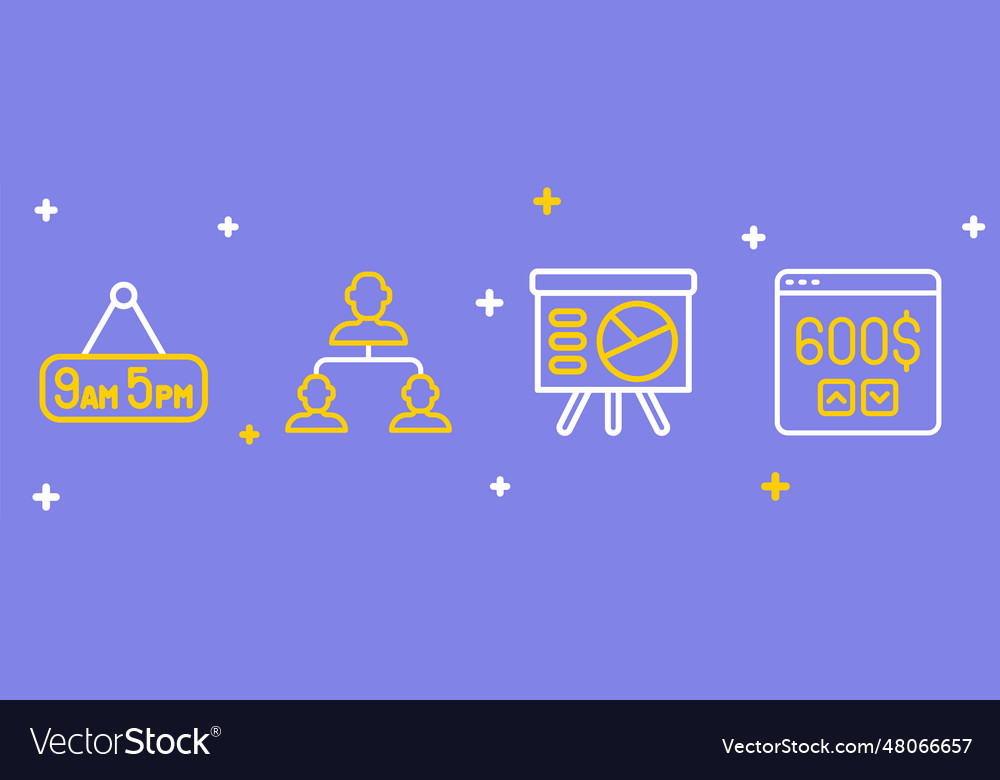 Set line monitor with dollar board graph vector image Set line monitor with dollar board graph