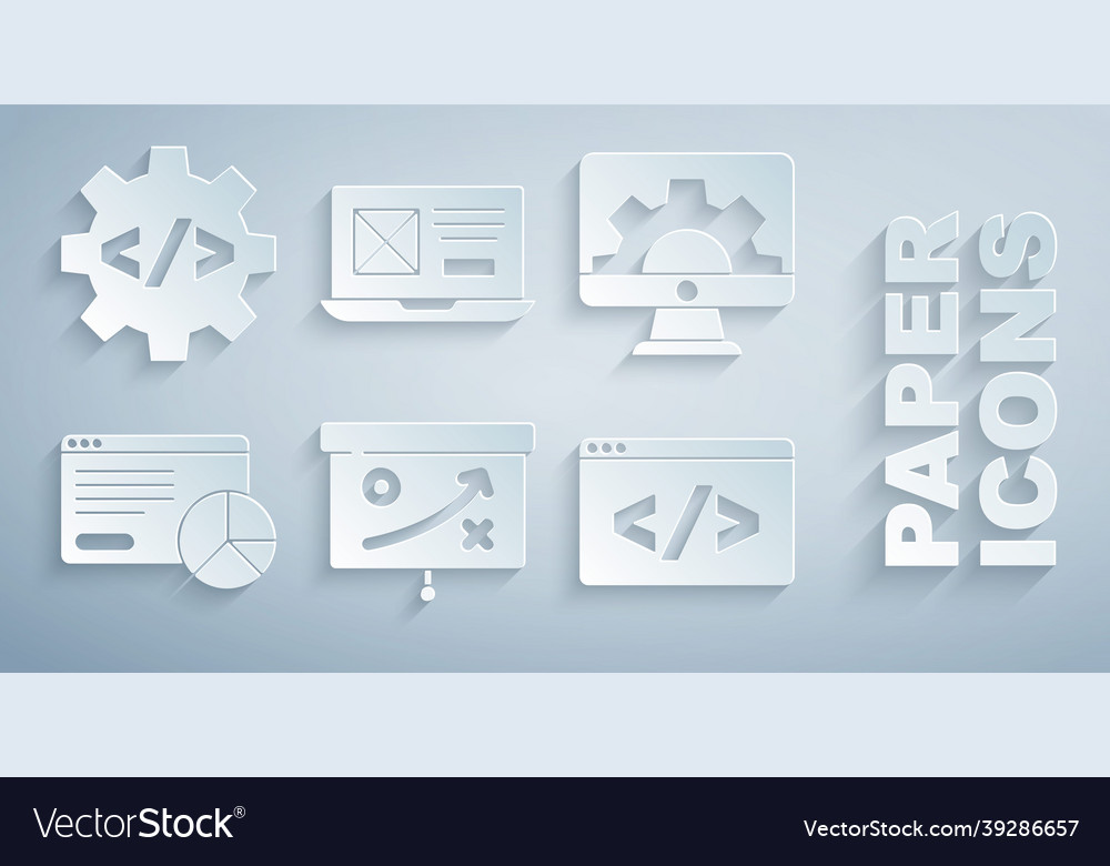 Set planning strategy concept web development Vector Image Set planning strategy concept web development