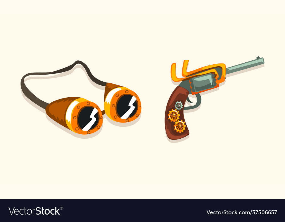 Steampunk fictional objects and mechanism vector image Steampunk fictional objects and mechanism
