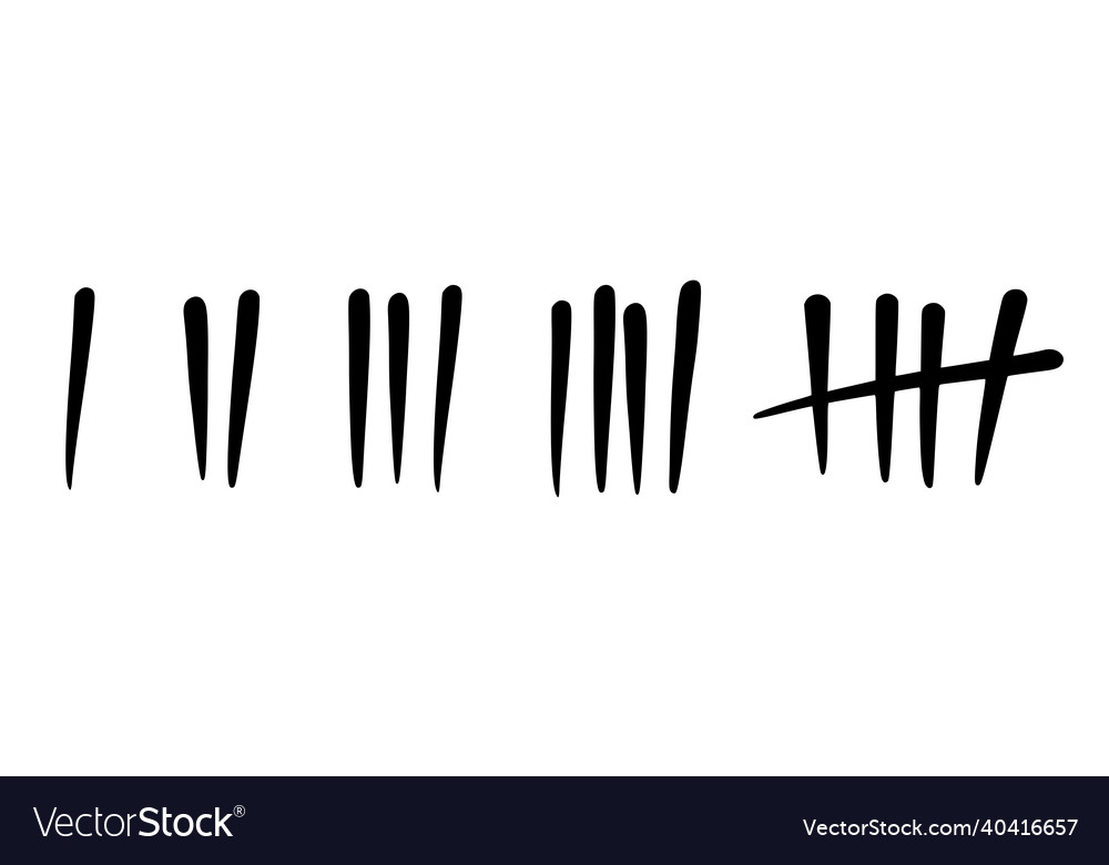 Tally marks to count days in prison vector image Tally marks to count days in prison