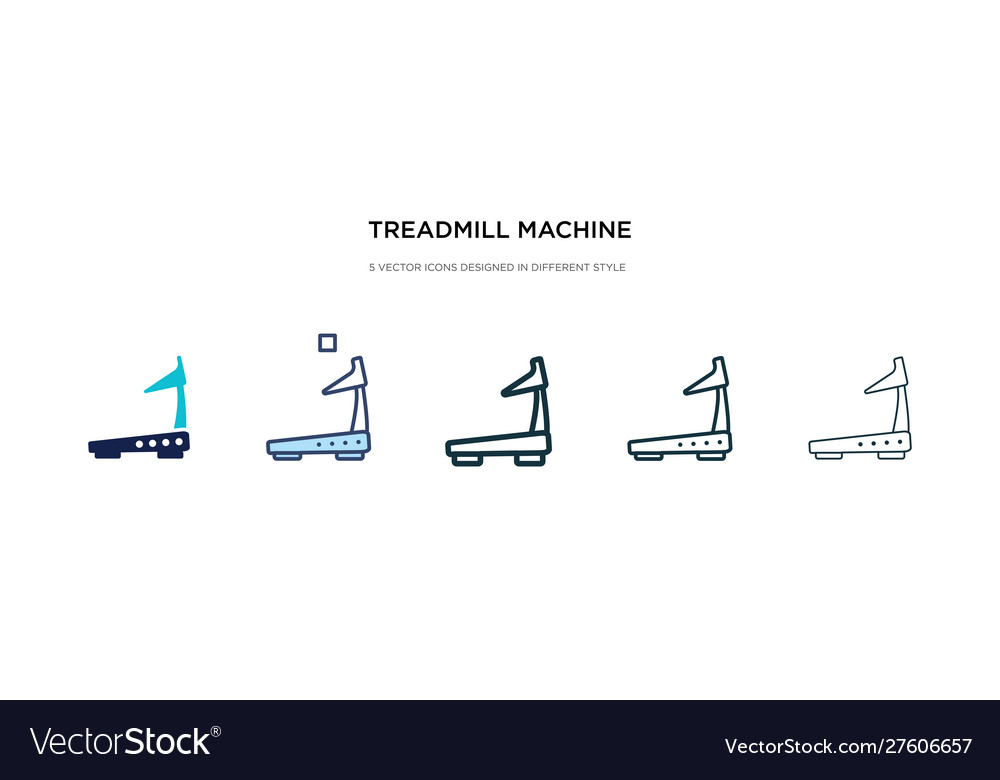Treadmill machine icon in different style two vector image Treadmill machine icon in different style two