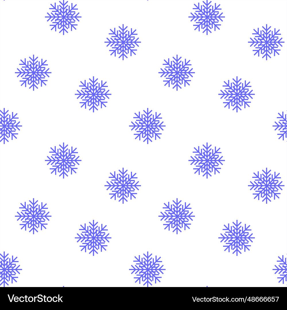 Winter pattern blue snowflakes on a white backgrou